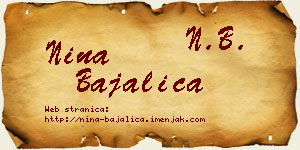 Nina Bajalica vizit kartica
